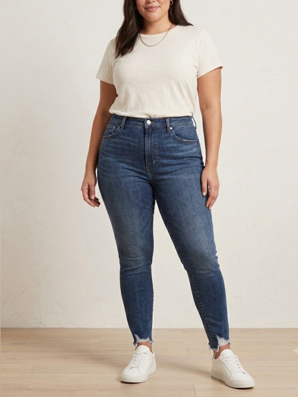 Good American Straight Leg Good Waist Rough Hem Size 18.